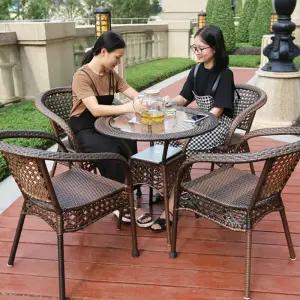 라탄 야외 테이블 인용 발코니 파라솔 라탄야외테이블세트 의자