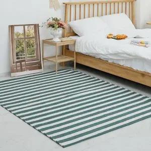 TBZ 시어서커 러그 스트라이프 그린 원형 150x