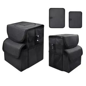 BFSPORT 차량 쓰레기통 2팩 대형 및 소형 결합 걸이식 접이식 100 방수 가능 SUV 세단 트럭 다목적