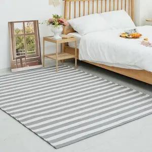 TBZ 시어서커 러그 스트라이프 그레이 100x150