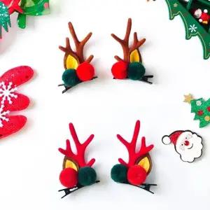 TBZ 축제 파티용품 레드 루돌프 머리핀(럭셔리) 해어핀