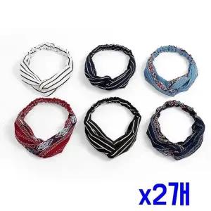 TBZ 반다나 스타일링 포인트 헤어밴드 6p세트(B) x2개