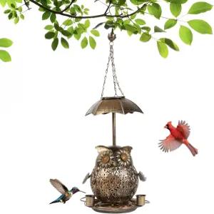 야외 다람쥐 방지용 ZQMHJT 태양광 조류 공급기 램프가 장착된 야생 유인 및 정원 꾸미기에 적합
