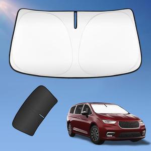 크라이슬러 퍼시피카 미니밴 2017-2024 2025 2026 윈드실드 커버용 선쉐이드, 2겹 선쉴드 240T 실버 코팅 선바이저 접이식 창문 쉐이드가 자외선 자동차 액세서리를