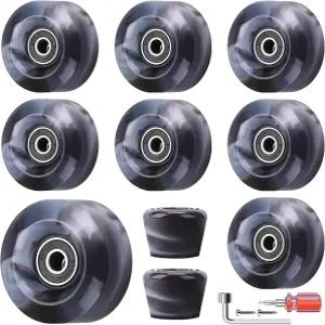 네질라프 8팩 32 x 58 링 장착 82A 쿼드 롤러 스케이트 휠 더블 로우 스케이팅용 토 2개 야외 또는 실내에