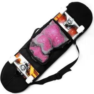 스케이트보드 백팩 31인치 슬림 접이식 나일론 휴대용 가방 여행용 스트랩이 있는 롱보드 핸디 수납 정리함