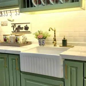 도자기 싱크대 세라믹 싱크볼 교체 개수대 세로 24인치 A타입