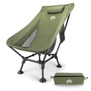 하이백 캠핑 의자 지지대와 미끄럼 방지 발을 그린 330파운드 잔디 갖춘 배낭여행 편안한 가볍고