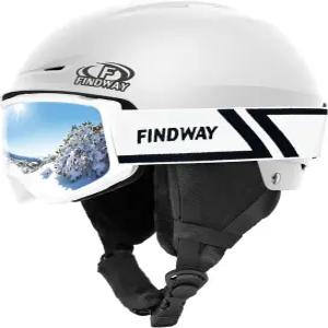 핀드웨이 스키 헬멧 세트 고글이 장착된 스노보드 충격 방지 안전 내구성 ABS 쉘 및 보호 EPS 폼 내부
