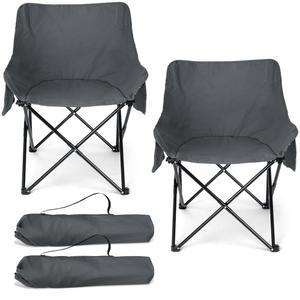HaSteel 캠핑 의자 야외 낚시 하이킹 해변 세트 있는 접이식 최대 지원 휴대용 회색 사이드 가방 컴팩트 배낭여행 여행용 250파운드까지 포켓이 보관용