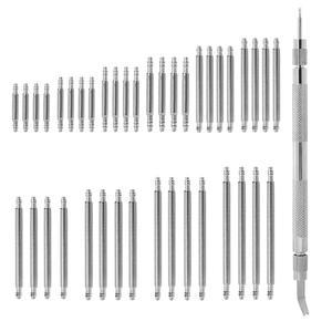 시계 수리 도구 키트, 41 PCS 바 키트 8mm-26mm, 10 1.5mm 핀 밴드 스프링 길이 교체 사이즈 직경 스테인리스 듀티 헤비 세트 스틸 링크 제거