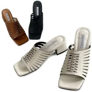 [카미엣뮤즈]위빙 탑 미들힐 뮬 슬리퍼_KM24s179