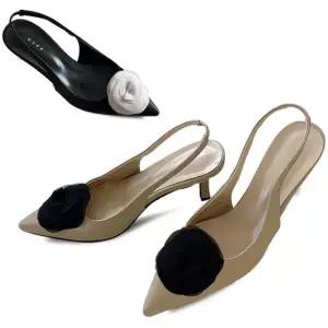 [카미엣뮤즈]쉬폰 코사지 슬링백_KM24s075