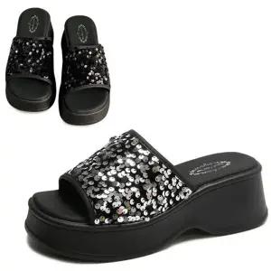 [카미엣뮤즈]스팽글 플랫폼 뮬_KM24s304