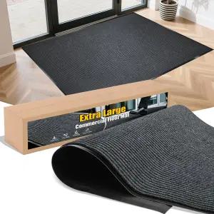 가정 또는 사무실용 입구 매트 - 3 x 5 피트 카펫이 깔린 실내/외 흡수성 미끄럼 방지 로우 프로파일