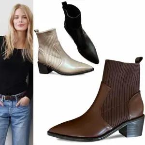 [카미엣뮤즈]니트 콤비 앵클 부츠_KM22w020