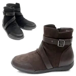 [카미엣뮤즈]벨트 스웨이드 앵클부츠_KM23w139