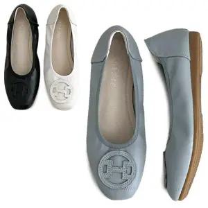 [카미엣뮤즈]가죽 팬단트 플랫_KM24s008