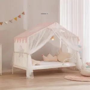 공주 침대 캐노피 모기장 텐트 여아 침실 지붕텐트