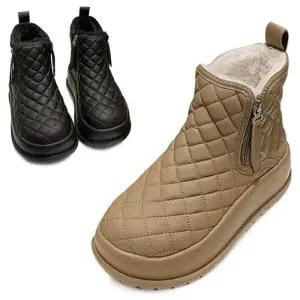 [카미엣뮤즈]키높이 퀼팅 퍼 숏 부츠_KM23w144