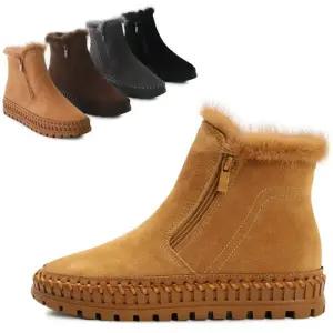 [카미엣뮤즈]스웨이드 퍼 앵클 부츠_KM23w203