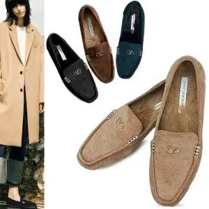 [카미엣뮤즈]골드 미니 팬단트 퍼 로퍼_KM22w143