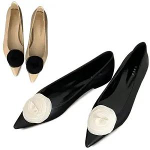 [카미엣뮤즈]쉬폰 코사지 플랫_KM24s055