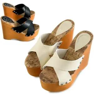 [카미엣뮤즈]키높이 웨지힐 뮬 슬리퍼_KM24s331