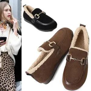 [카미엣뮤즈]골드 체인 퍼 로퍼_KM22w137