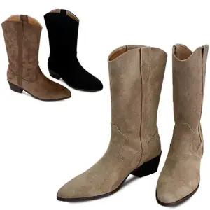 [카미엣뮤즈]스웨이드 웨스턴 미들부츠_KM23w136