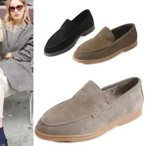 [카미엣뮤즈]가죽 스웨이드 스티치 로퍼_KM22w272