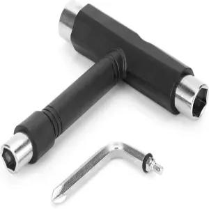 스케이트 도구 다기능 올인원 스케이트보드 렌치 2-in-1 휴대용 T형 및 내장형 L형 크로스 드라이버 롱보드