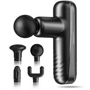 깊은 조직 타악기를 위한 SBUBU 미니 마사지 건 - 4개의 헤드가 있는 휴대용 핸드헬드 마사지기 고강도 진동 충전식 소형