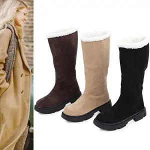 [카미엣뮤즈]스웨이드 롱 퍼 부츠_KM22w239