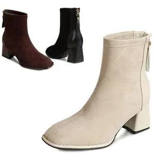 [카미엣뮤즈]스웨이드 앵클 힐부츠_KM23w066