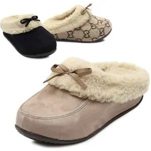 [카미엣뮤즈]커프스 리본 퍼 슬리퍼_KM23w060