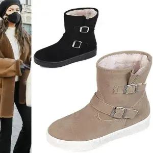 [카미엣뮤즈]더블 벨티드 퍼 부츠_KM22w183