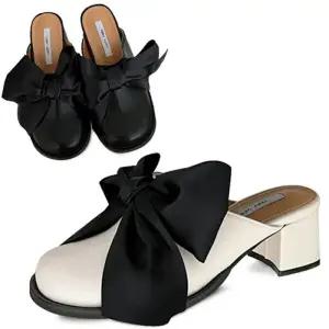 [카미엣뮤즈]리본 힐 슬리퍼 뮬_KM24s009