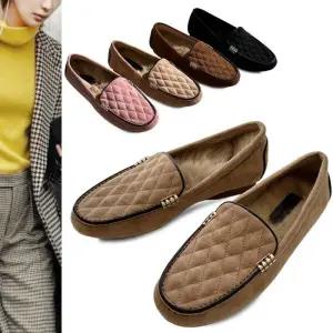 [카미엣뮤즈]퀼팅 퍼 로퍼_KM22w254