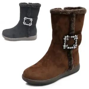 [카미엣뮤즈]스퀘어 팬단트 퍼 부츠_KM23w115