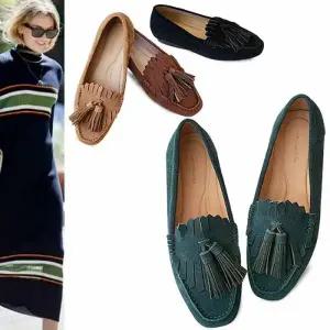 [카미엣뮤즈]프린지 테슬 스웨이드 로퍼_KM22w053