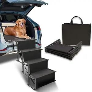자동차용 개 계단 미끄럼 방지 표면이 있는 개용 접이식 경사로 대형견용 휴대용 트럭 200파운드 4단계