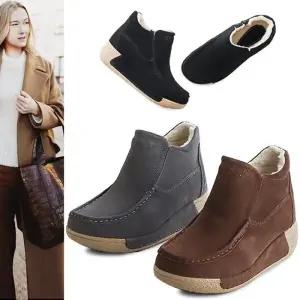 [카미엣뮤즈]스티치 퍼 앵클 부츠_KM22w251