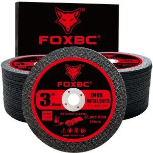 FOXBC 3인치 컷오프 휠 디스크 다이 그라인더용 금속 및 스테인리스 스틸 컷팅 x 3/64인치 3/8인치 - 50팩
