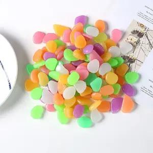 정원 장식 야광돌 50P 수조 바닥재 어항 조경 자갈 혼합 칼라 발광