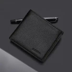 남자 반지갑 40대 중년선물 지퍼있는 비건레더 중지갑 2컬러