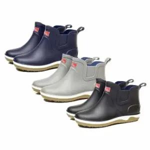 고무 방수 3color 방수신발 남자 레인부츠 단목 장마