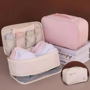 예쁘고 깔끔하게 수납 휴대용 3단 언더웨어 파우치