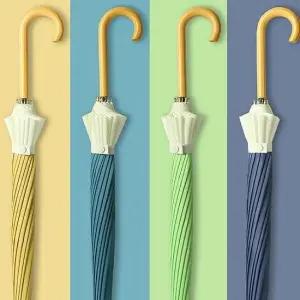 레인플래닛 16K 투톤 우드 튼튼한 대형 자동 장우산 우산