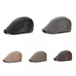 인조가죽 절개 스티치 심플 사이즈 조절 버클 헌팅캡 YZ30112